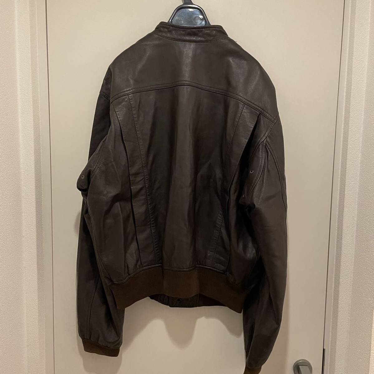 80s 初期 GIORGIO ARMANI レザージャケット ブルゾン 52 ジョルジオ 