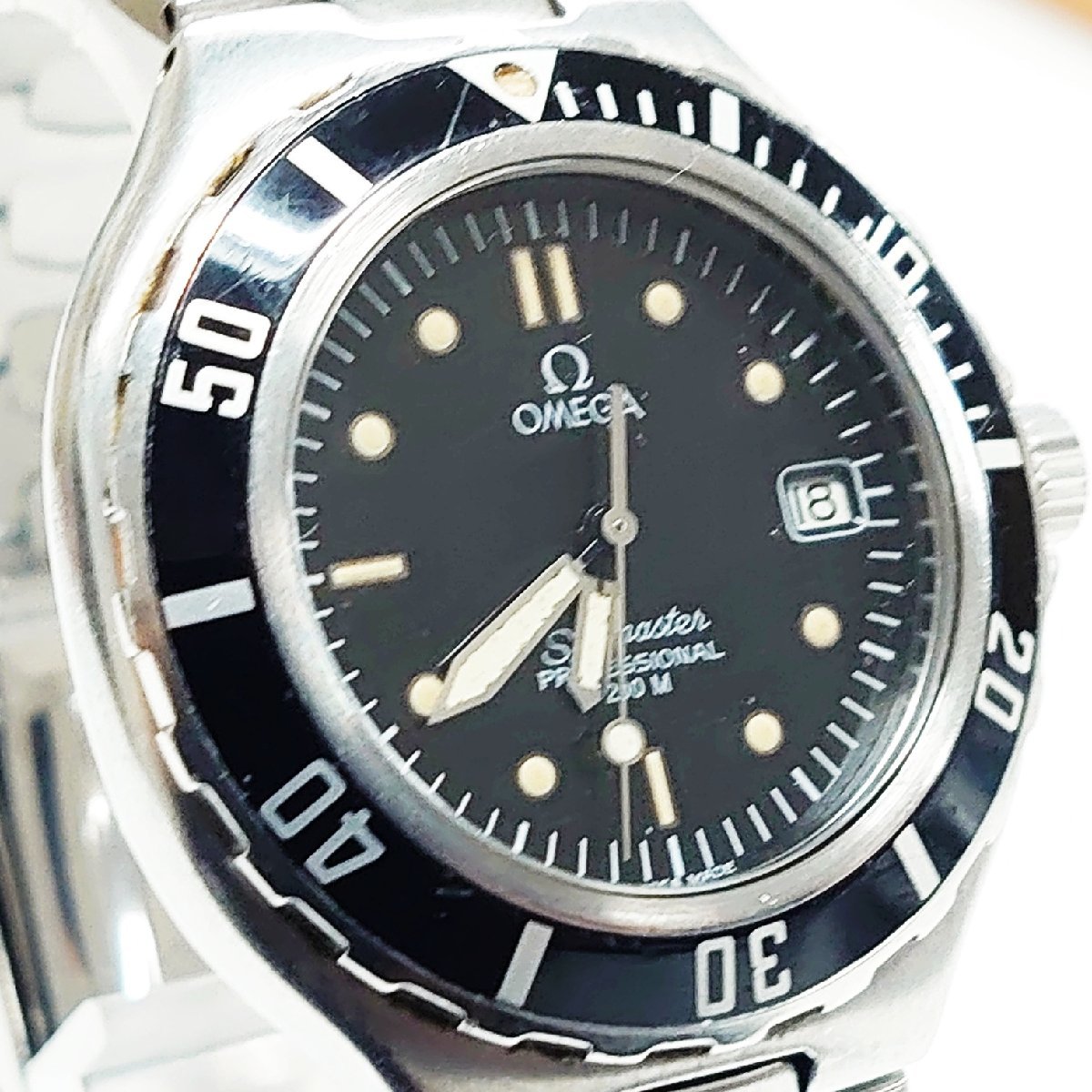 1円スタート】【良品】 OMEGA オメガ シーマスター200m SS デイト 