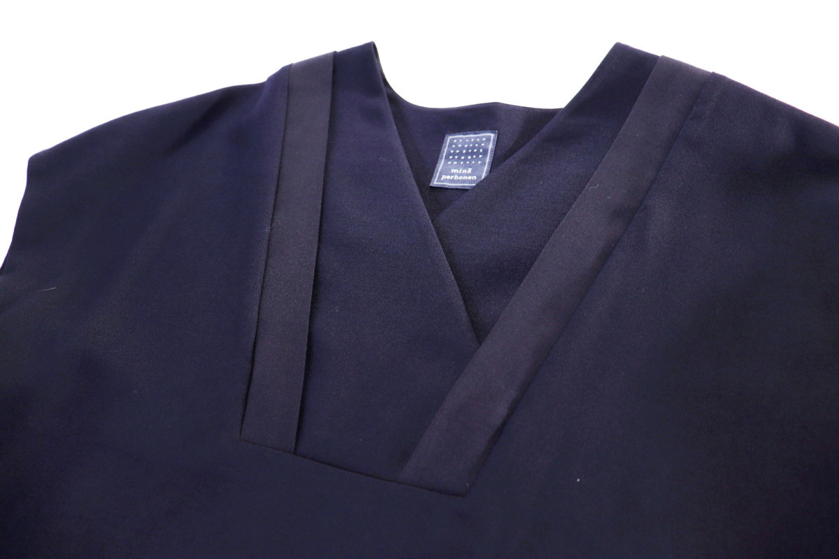 ☆美品☆mina perhonenミナペルホネン/hana beadsワンピース：36/紺  