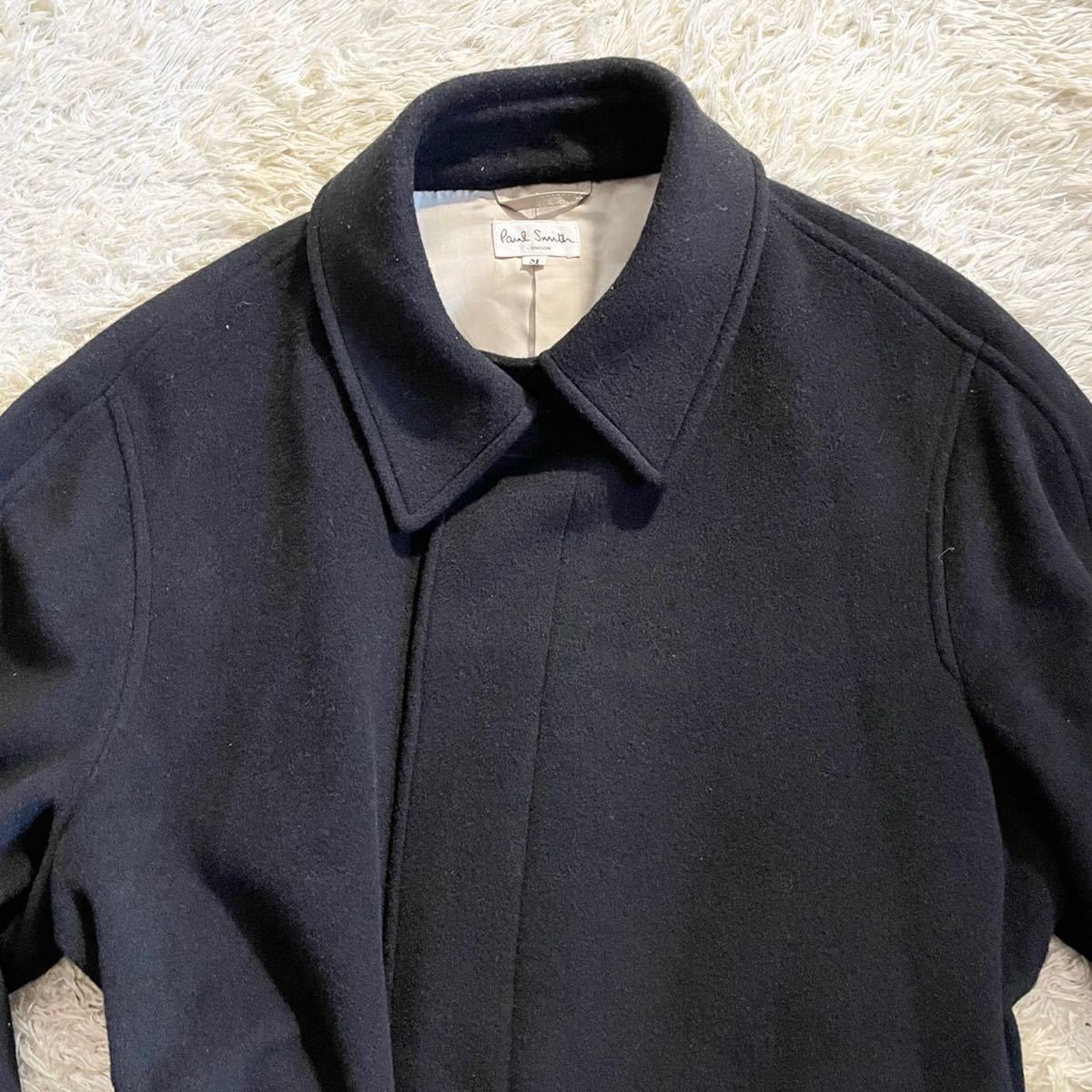 美品ポールスミス ダブルチェスターコート ロングコート アンゴラ