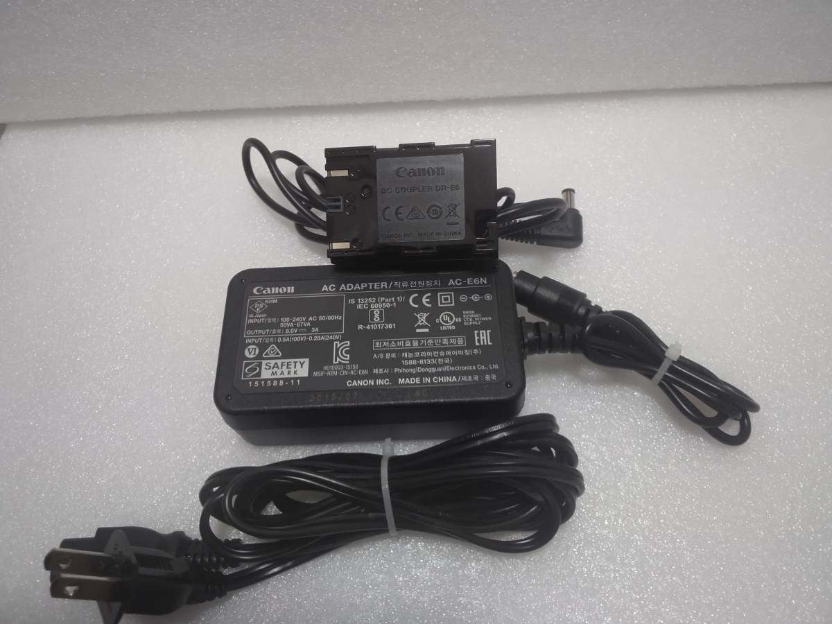 ☆極美品☆Canon純正品AC E6Nアダプターと純正品DCカプラー