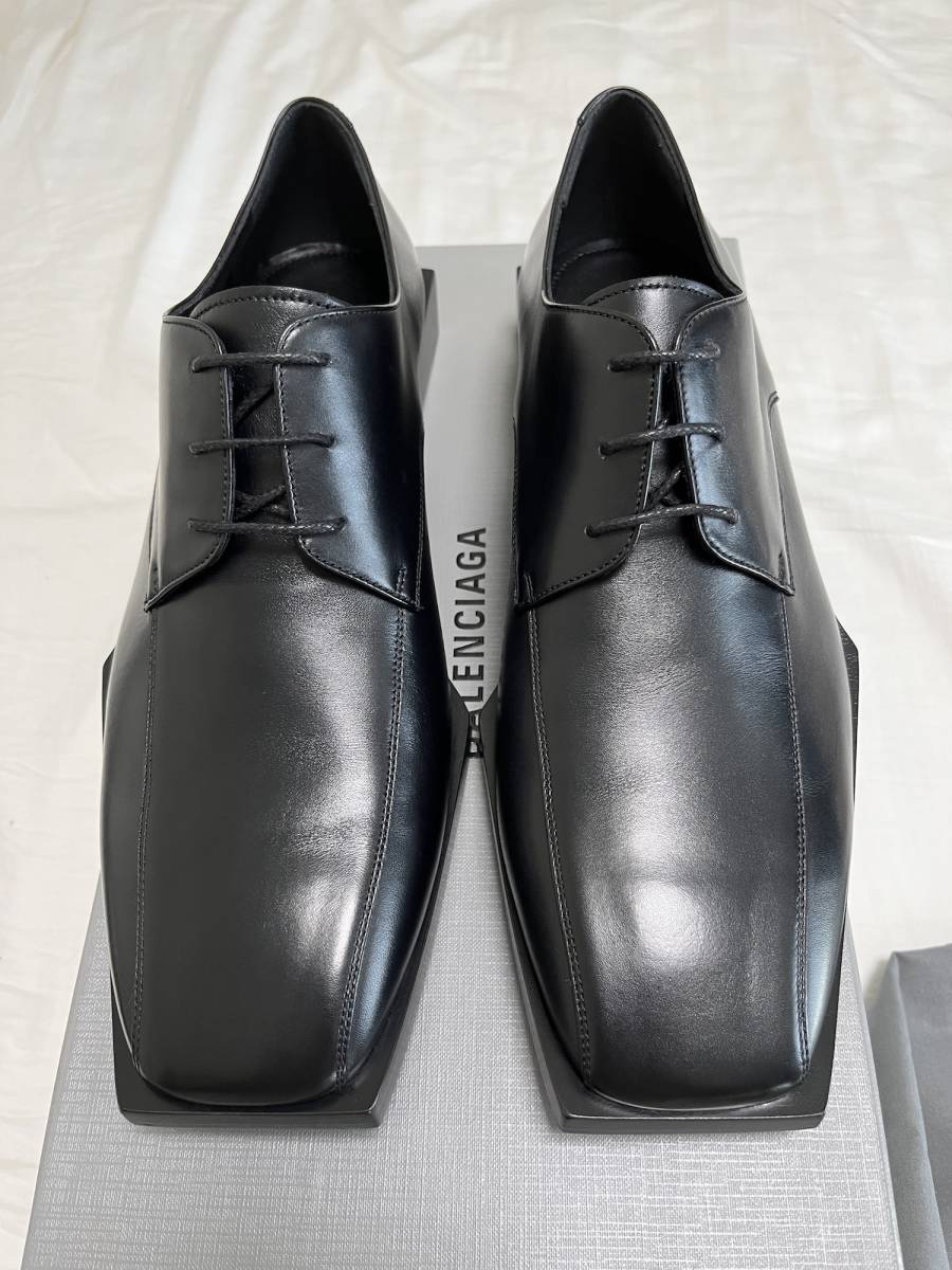 BALENCIAGA レースアップ ダービーシューズ 41 BALENCIAGA バレンシアガ レザーシューズ 41 付属品完備 ダービー