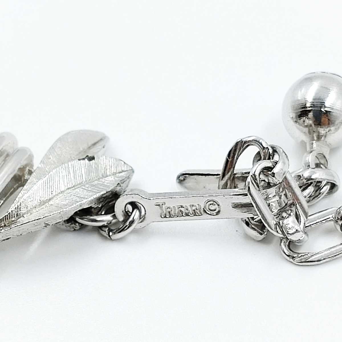 美品 Trifari トリファリ ネックレス イヤリング セット シルバー 