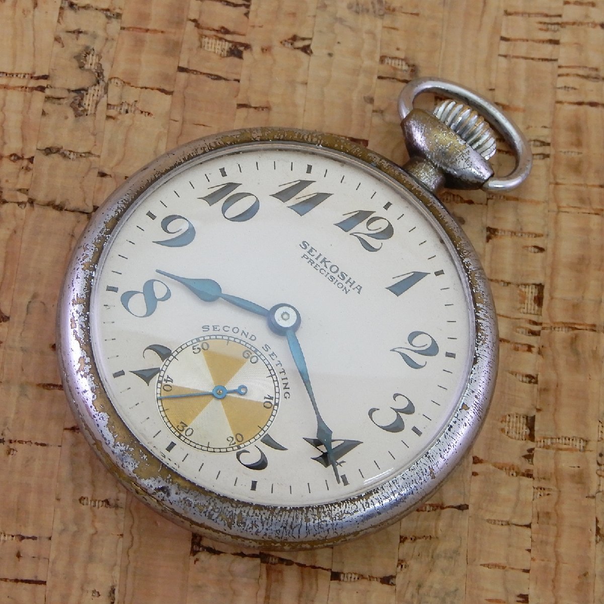 MSE-0605.3-3】1円～ SEIKO 懐中時計 手巻き PRECISION 15石 スモセコ 