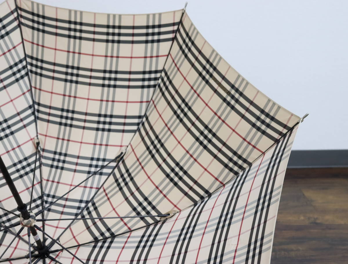 BURBERRY バーバリー 長傘 ノバチェック柄 ベージュ系 雨傘 レディース