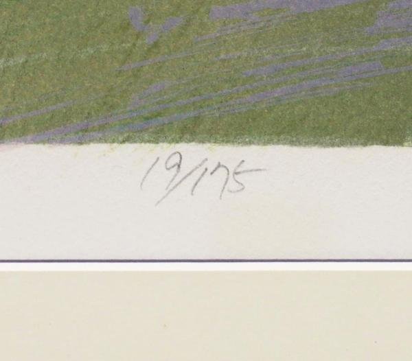 真作】【WISH】小田切訓「白い塔の丘」リトグラフ 10号大 1985年作