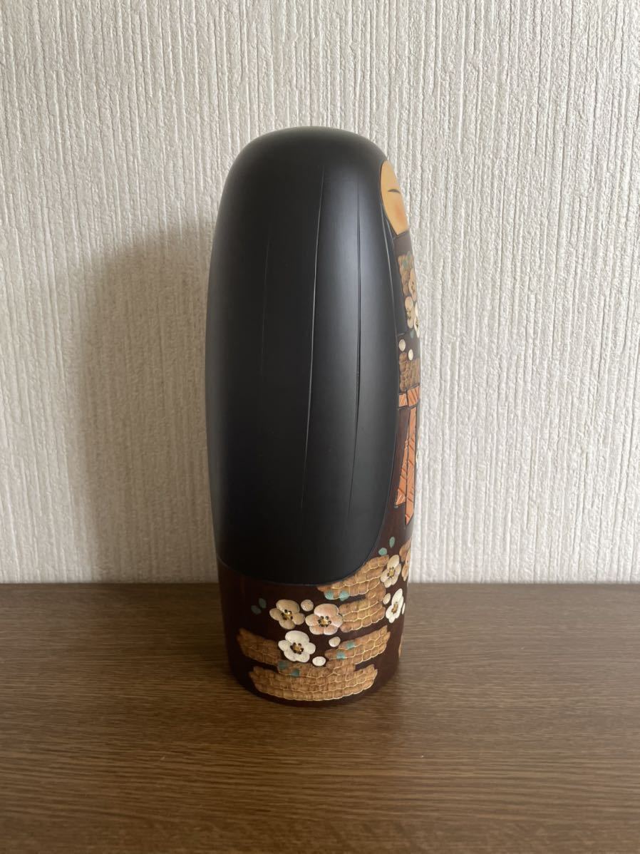 9191◇野沢薫 作 創作こけし◇花柄着物 ロングヘアー 伝統工芸品