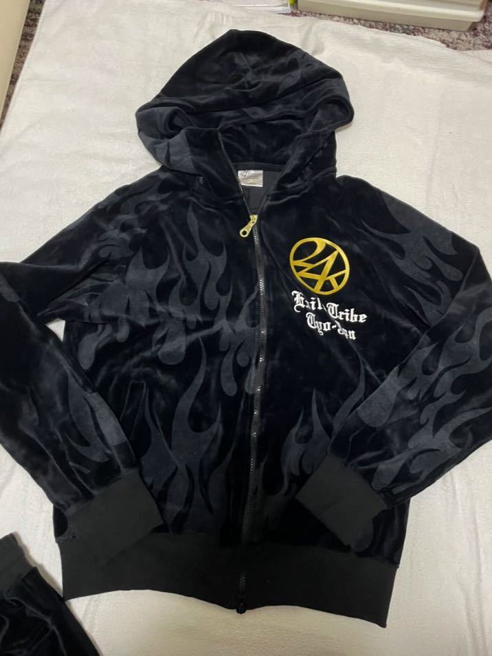 24karats ジャージ ファイヤーパターン ベロア セットアップ 限定