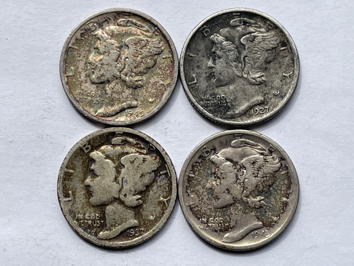 アメリカ銀貨 10セント 1917年〜1945年 16枚 外国コイン 外国銀貨 古銭
