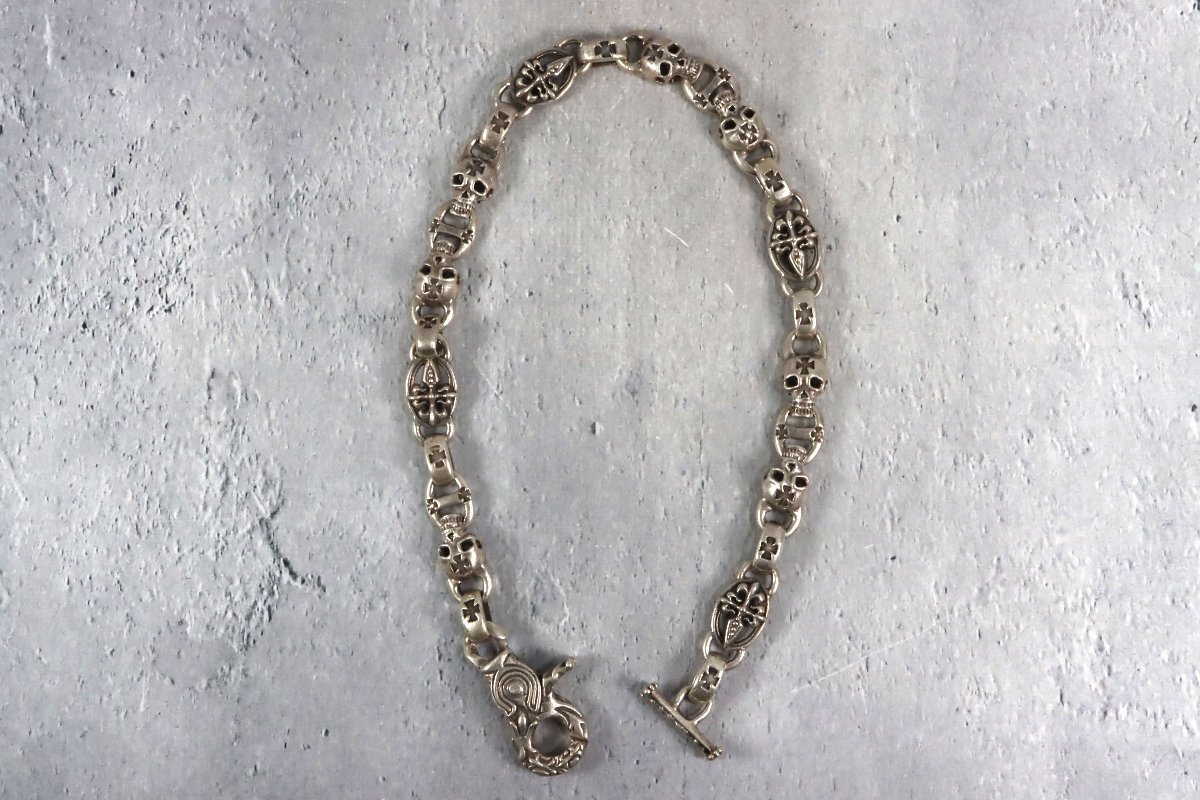 A&G limited ウォレットチェーン シルバー アクセサリー スカル Tバー 