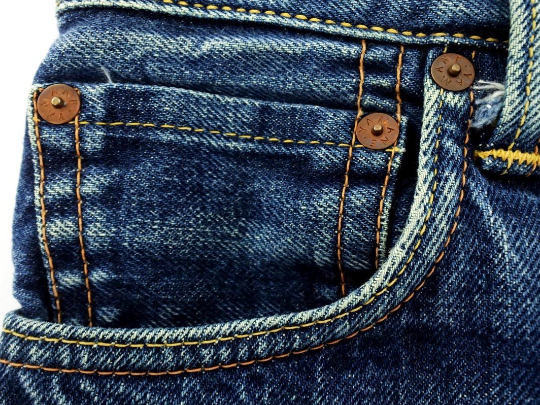 EVISU GENES エヴィス ジーンズ 33R カモメペイント ボタンフライ