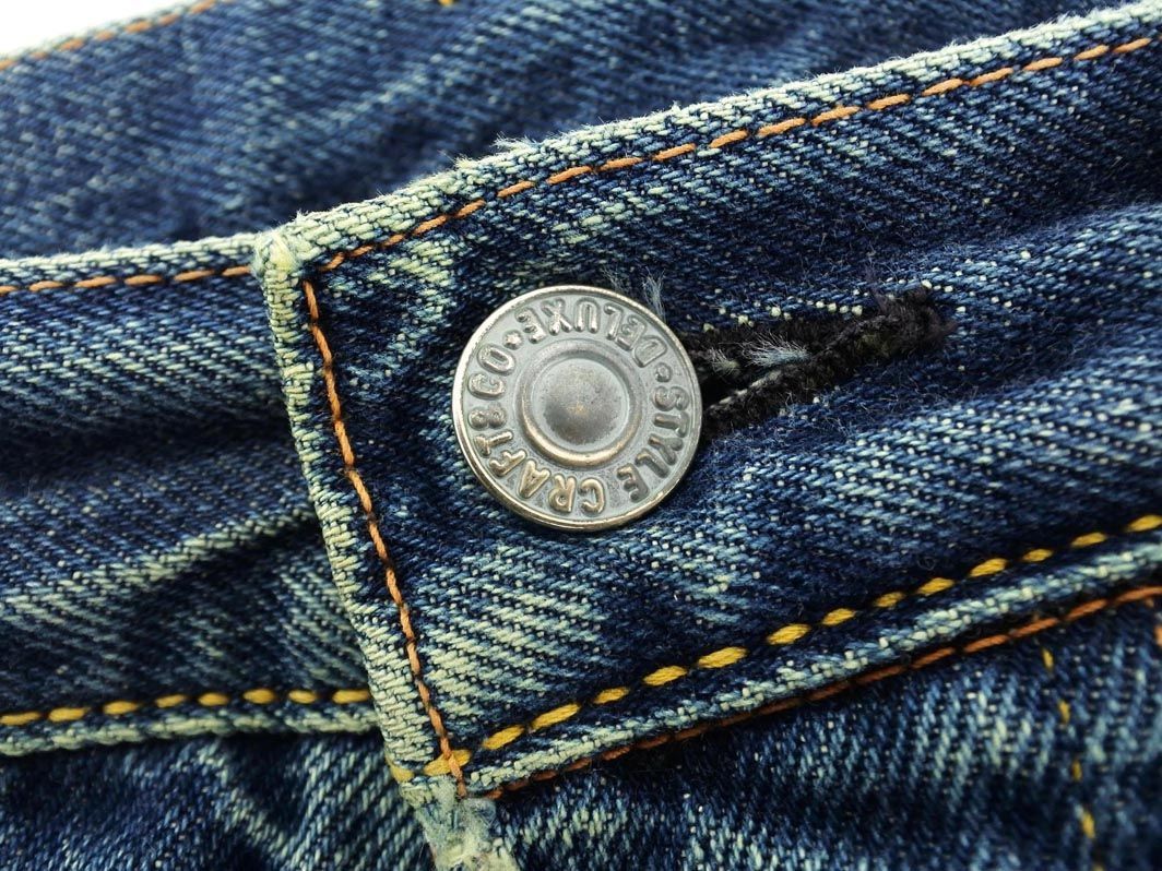 EVISU GENES エヴィス ジーンズ 33R カモメペイント ボタンフライ