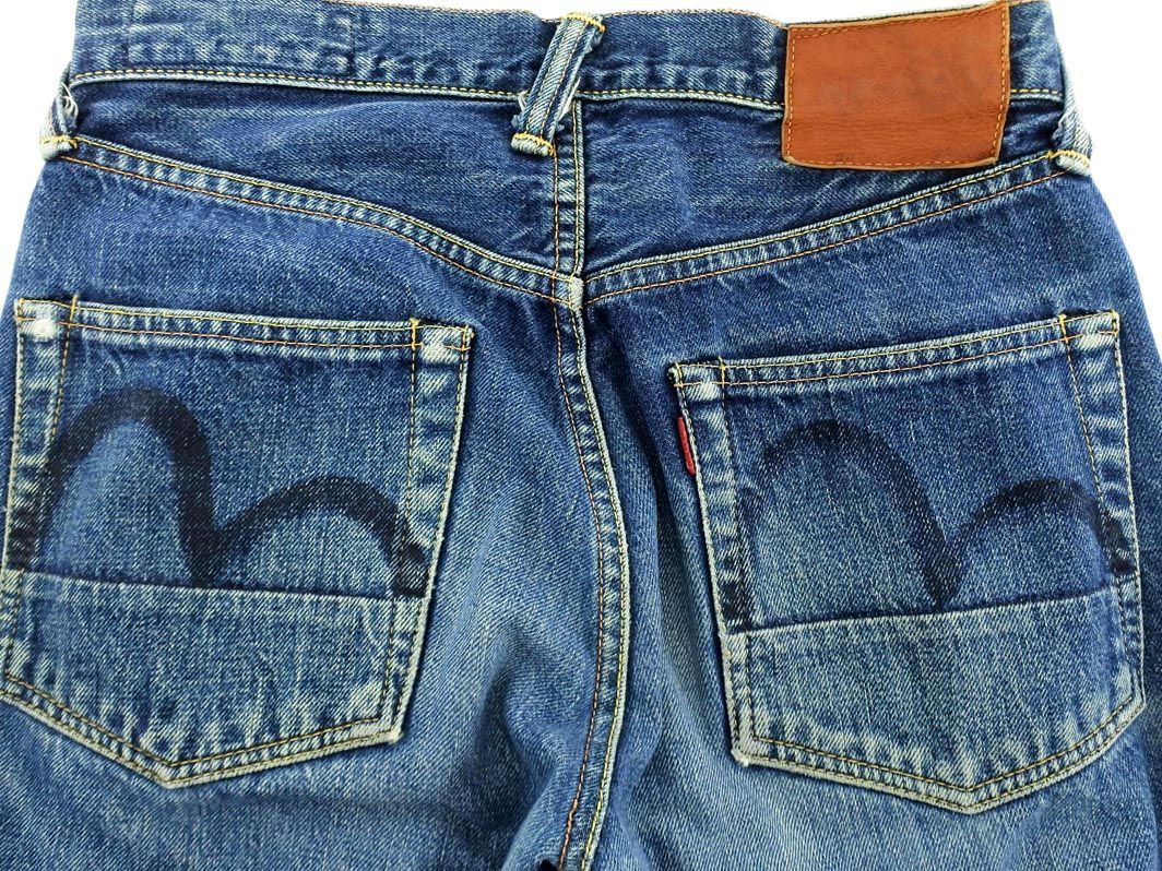 EVISU GENES エヴィス ジーンズ 33R カモメペイント ボタンフライ