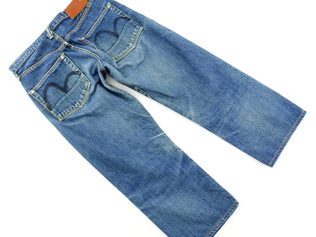 EVISU GENES エヴィス ジーンズ 33R カモメペイント ボタンフライ