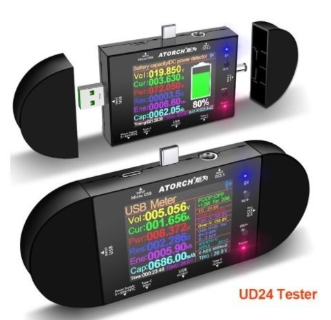 PYD671★ UD24 DC5.5タイプc USBジタ テスター デル電圧計電流計 ▲ 電源電圧トアンペ ボルア 検出器 ク カウンーロンタ
