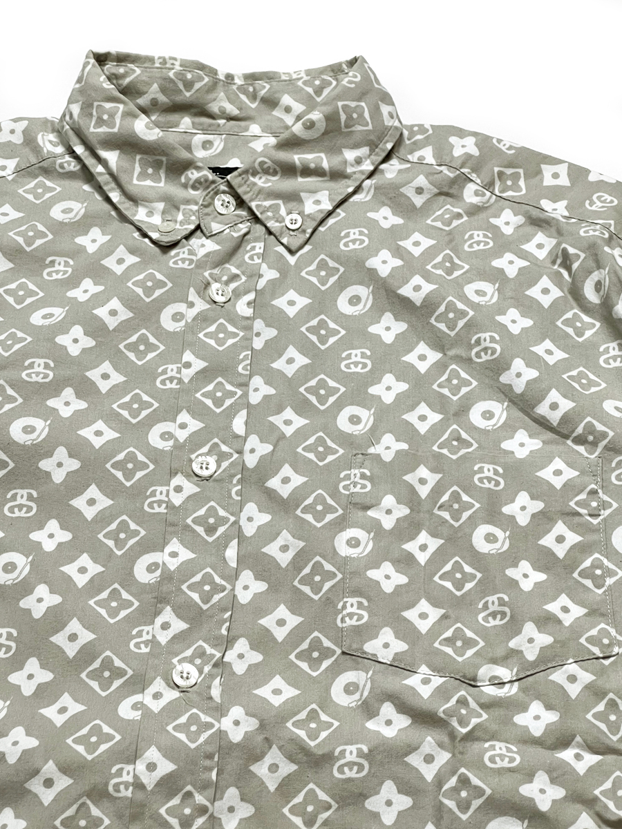 STUSSY モノグラム シャツ L 90's OLD オールド ステューシー ヴィトン