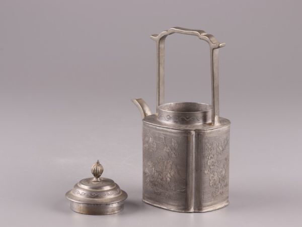 唐物 時代物 在銘 茶道具 建水 古錫 ？古玩 古美術 中国古玩 古錫造 唐物 時代物 煎茶道具 極上品 毛彫 初 水注