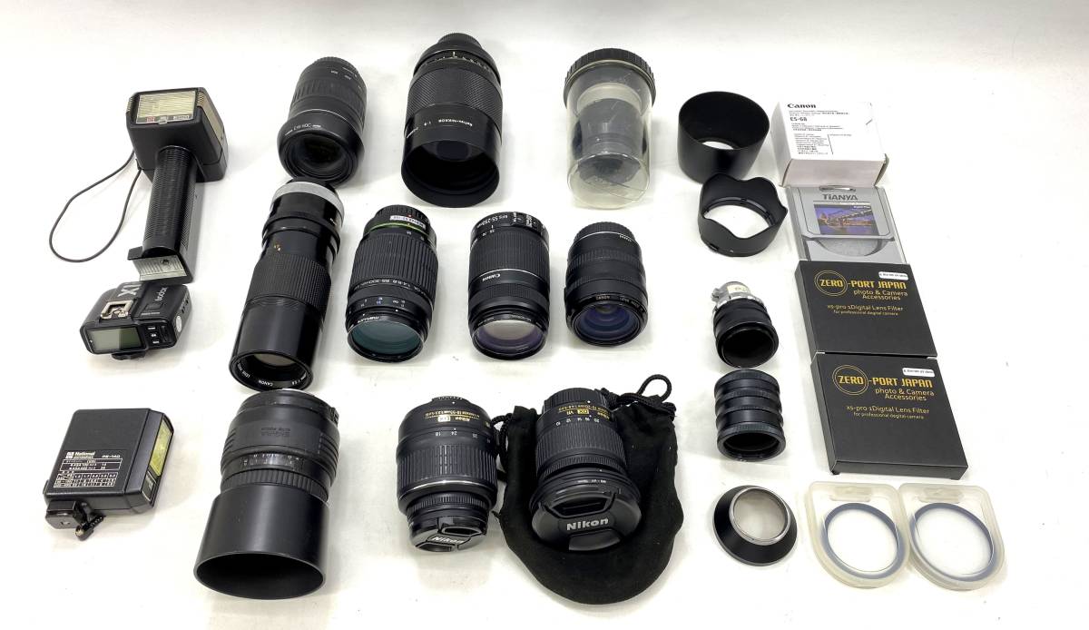  ジャンク品/80サイズ 望遠レンズ レンズフィルター ストロボ canon nikon など メーカー色々 まとめセット(その他)｜売買されたオークション情報、yahooの商品情報をアーカイブ公開 - オークファ その他