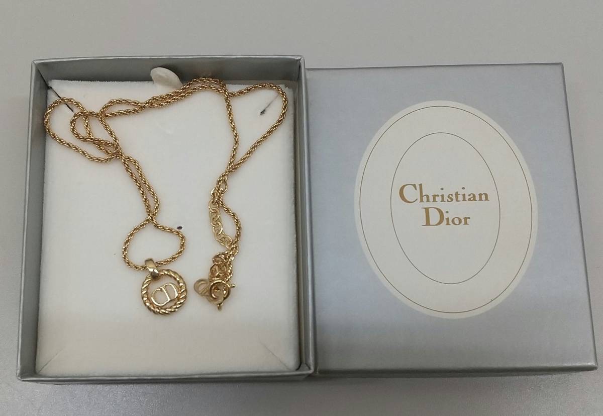 Christian Dior クリスチャンディオール ネックレス CD ロゴ ゴールド 