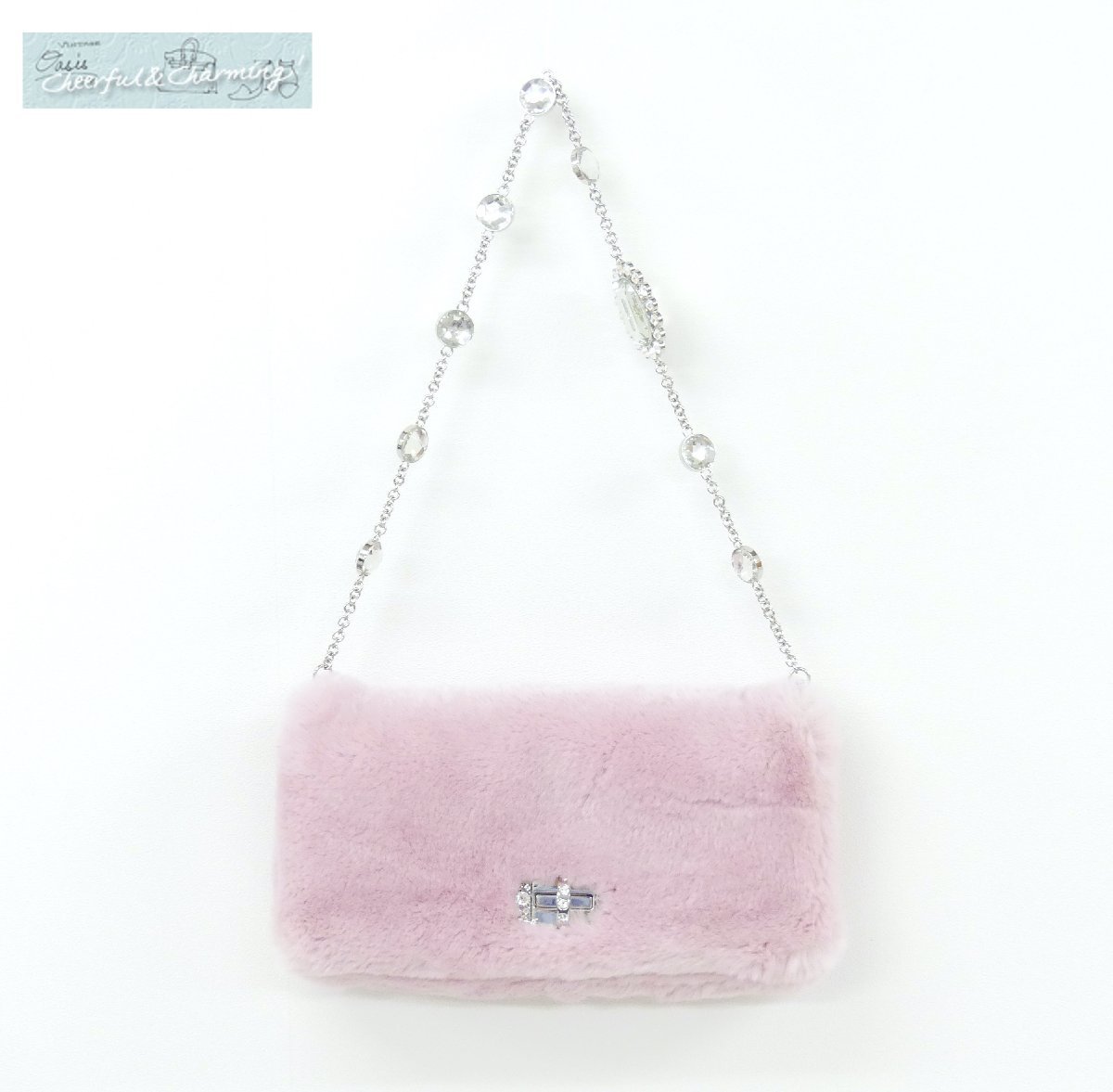 miumiu クリスタルラパンバッグ ピンク クラッチ＆ショルダー ビジュー 