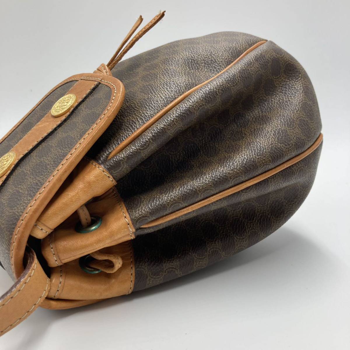 1円《極美品・超希少》 CELINE コイン金具 巾着 ショルダーバッグ 