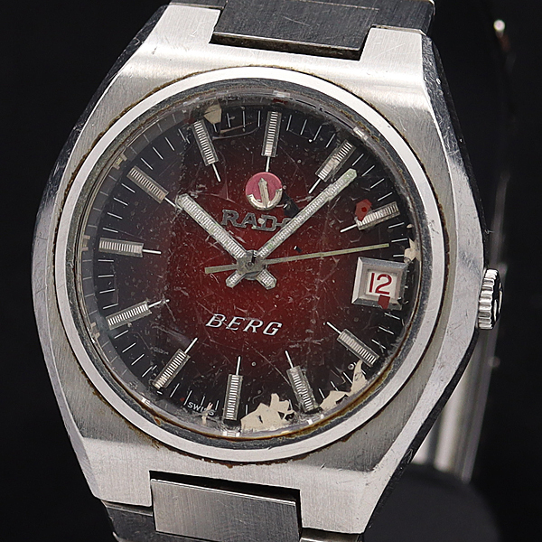 稼働】 美品 RADO 腕時計 バルボア メンズ シルバー デイト 白文字盤