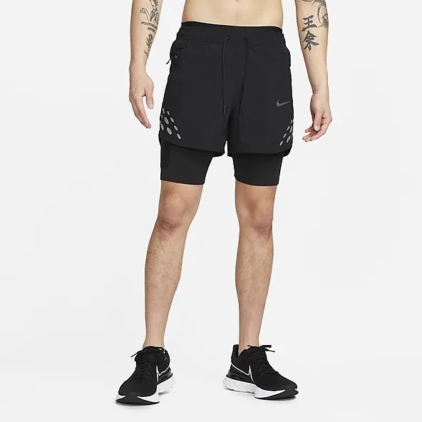 NIKE 3in1 ショートパンツ 黒 ブラック L ナイキ ラン ディビジョン ピナクル タイツ ランニング エアロスイフト 3WAY DM4764-010