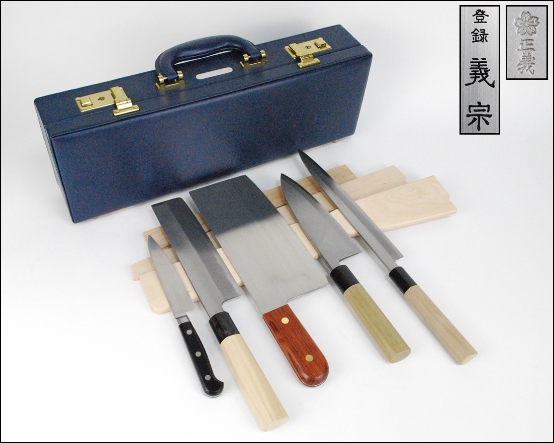  和包丁 義宗 正義 在銘 刺身 出刃 薄刃 中華 ペティ 包丁5本セット ケース付(和包丁)｜売買されたオークション情報、yahooの商品情報をアーカイブ公開 - オークファン 包丁