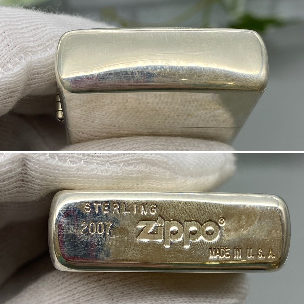 B14-51】ZIPPO ジッポライター 純銀 ※火花確認 着火未確認 純銀刻印 