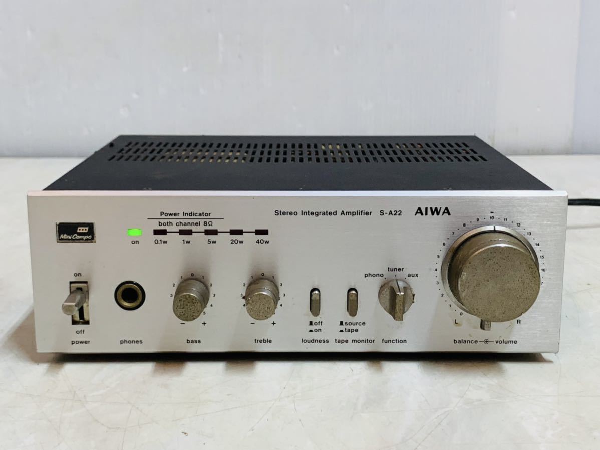 AIWA アイワ ミニコンポ レトロ プリメインアンプ S-A22 動作品 日本