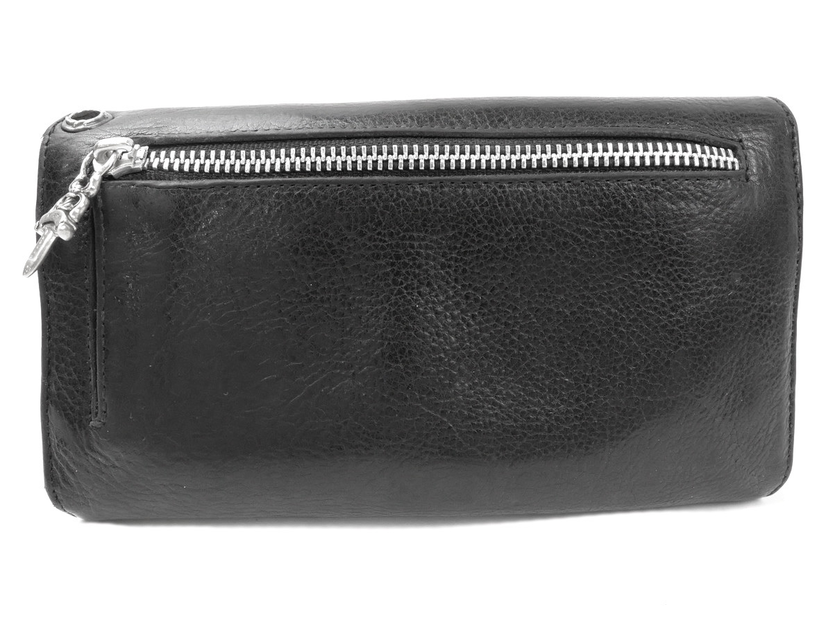 クロムハーツ 長財布 本革 クロス ダガー wallet 美品（期間限定