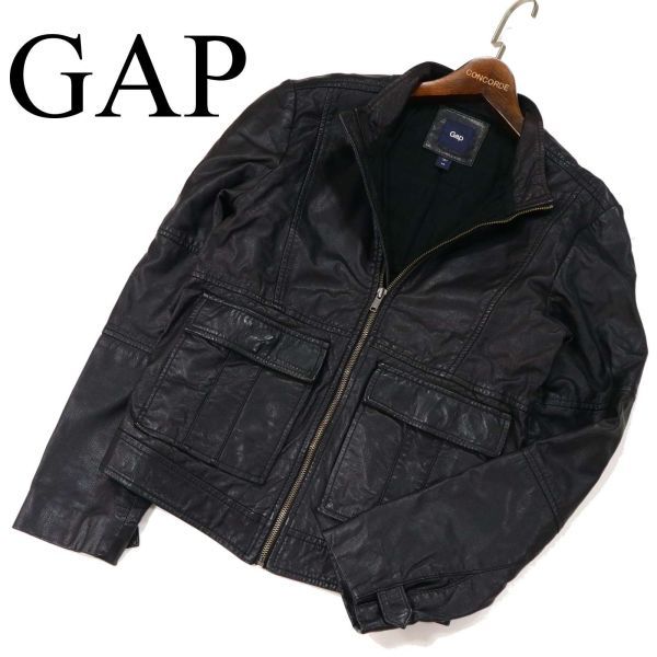 レア GAP ゴートレザー シングル レザージャケット S オールド GAP 