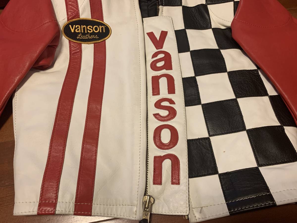 VANSON チェッカー ホワイト＆レッド（レア）絶版 BOSTON MASS  
