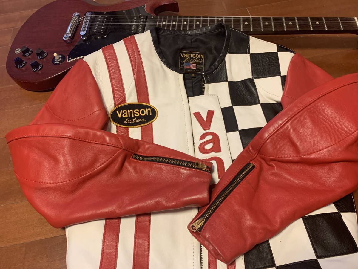 VANSON チェッカー ホワイト＆レッド（レア）絶版 BOSTON MASS  