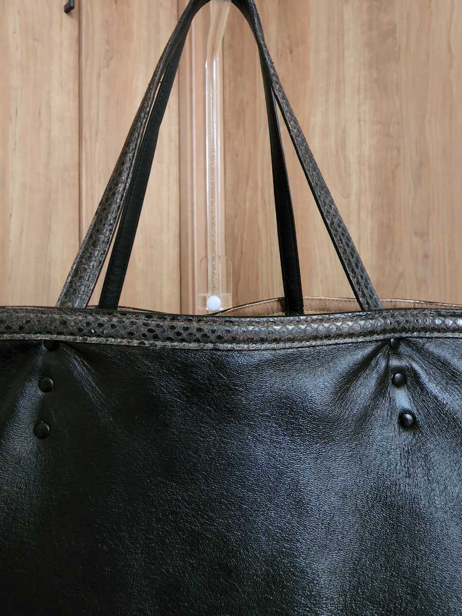 美品 希少 ボッテガヴェネタ トートバッグ パイソン ビジネスバッグ 