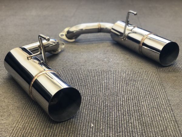 Z34ステンレス製砲弾マフラー 17◇フェアレディー Z34 ステンレス製 ダブル出し砲弾マフラー