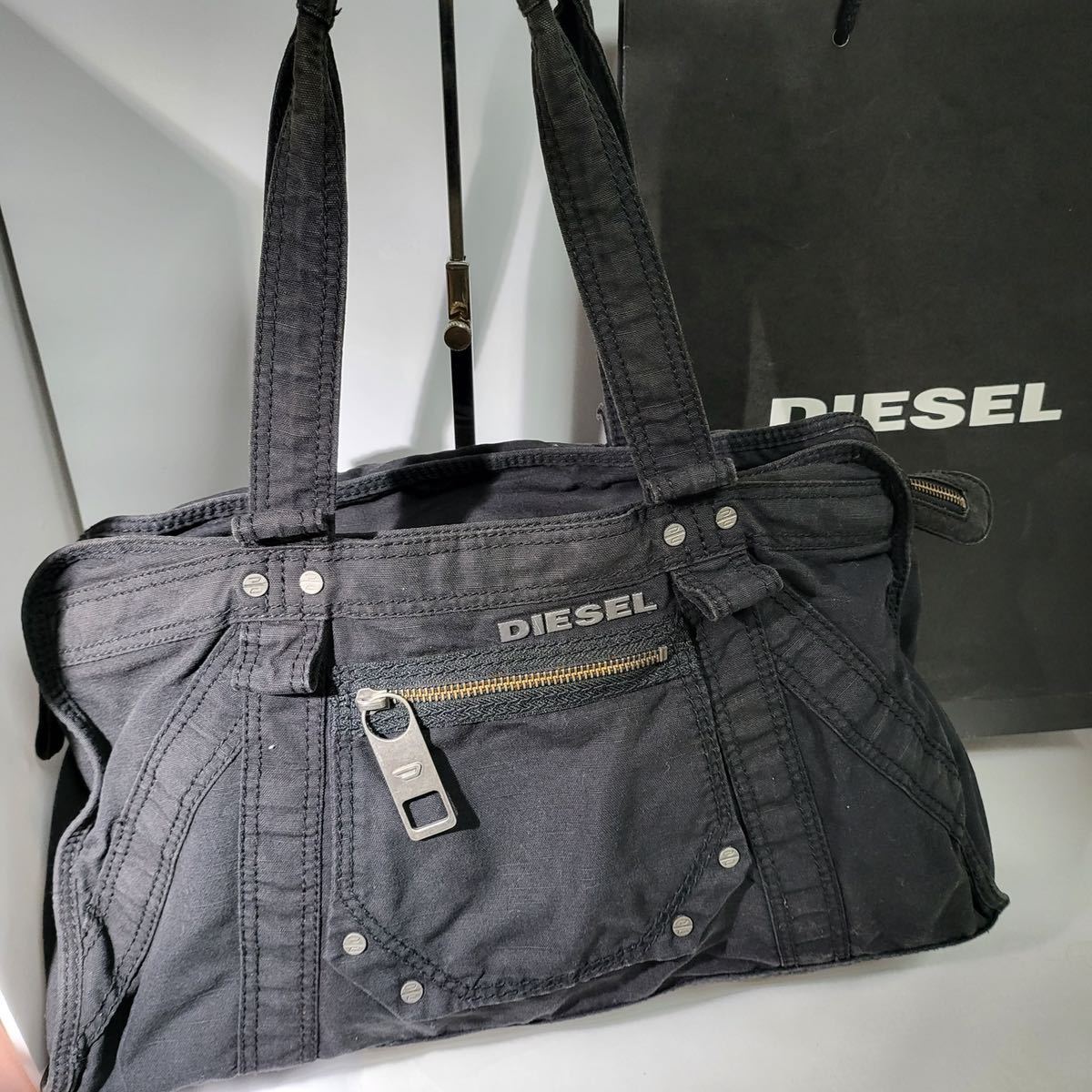 概ね美品］DIESEL ディーゼル［キャンバス手提げバッグ］STILL BRAVE 