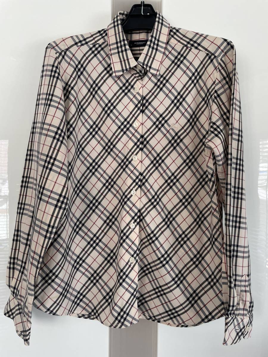 ホームクリーニング済 BURBERRY LONDON バーバリー L ブラウス シャツ 