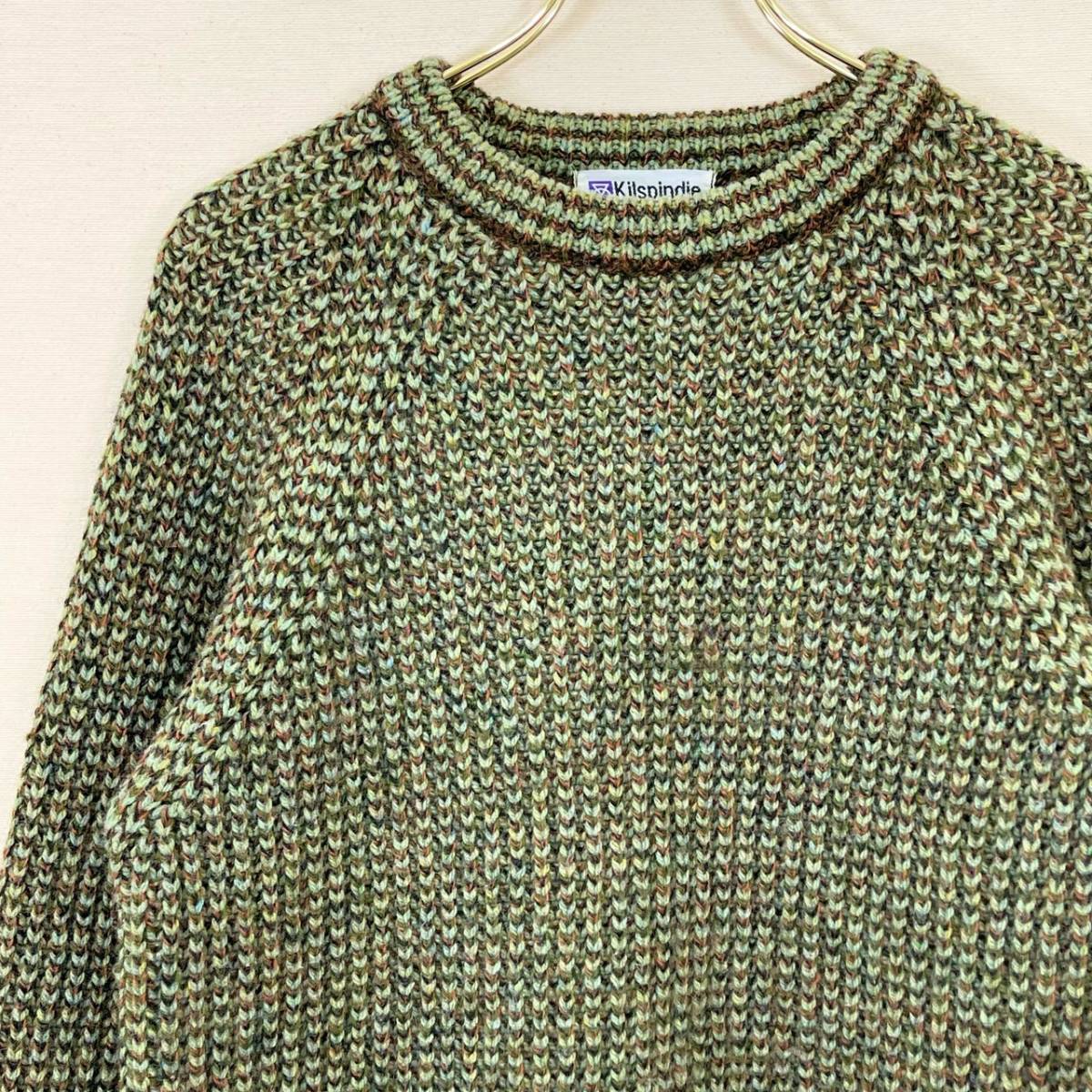 Scotland Mint of Rampant Single Bar 希少《 Mint Condition / Scotland 》70s 80s 超極上品【 Kilspindie スコットランド ビンテージ グリーン アランセーター ML 】