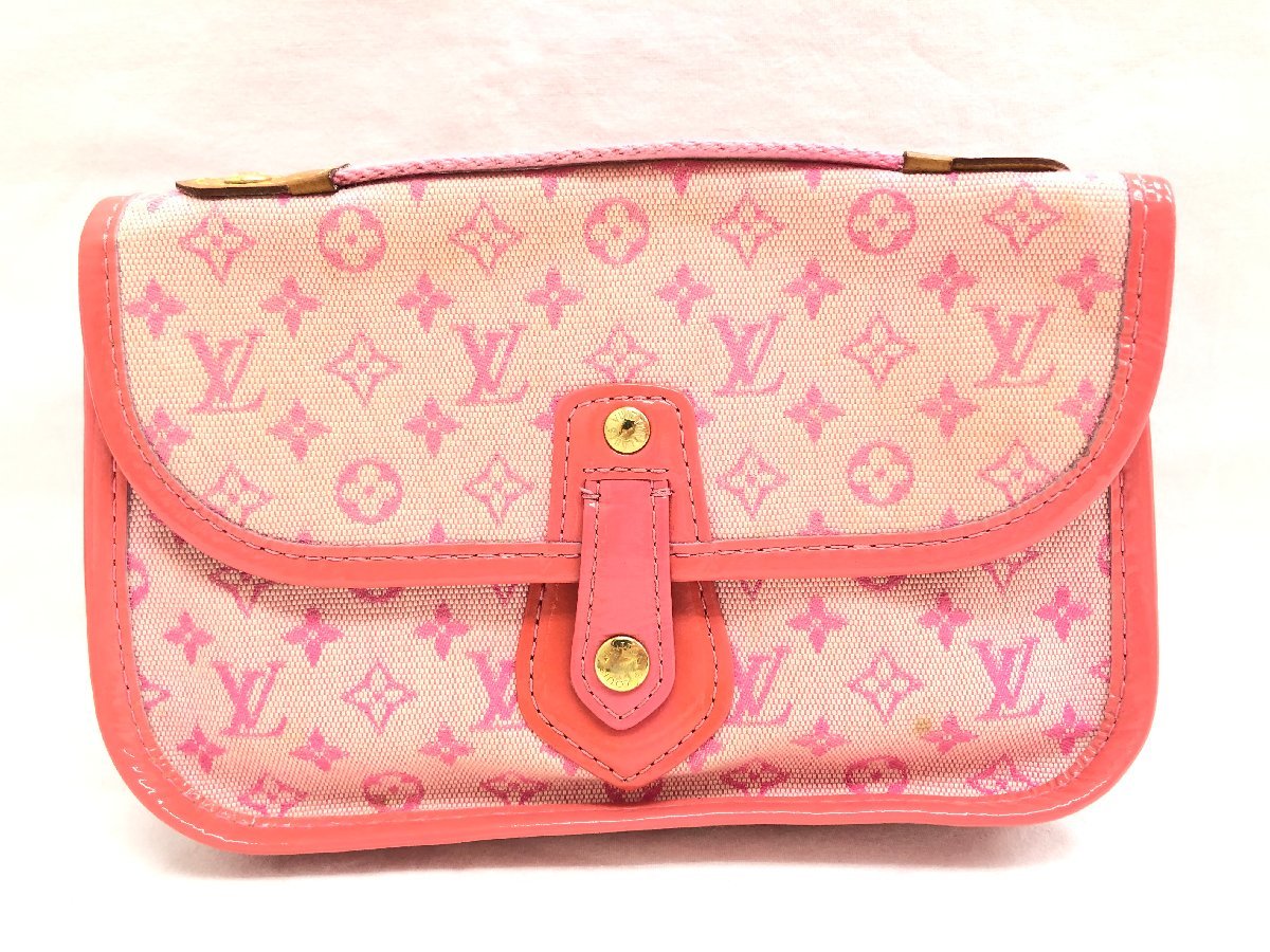 送料無料 1円～ LOUIS VUITTON ルイヴィトン M92934 トゥルースマリーケイト ジャガード×パテントレザー ストロベリー ポーチ