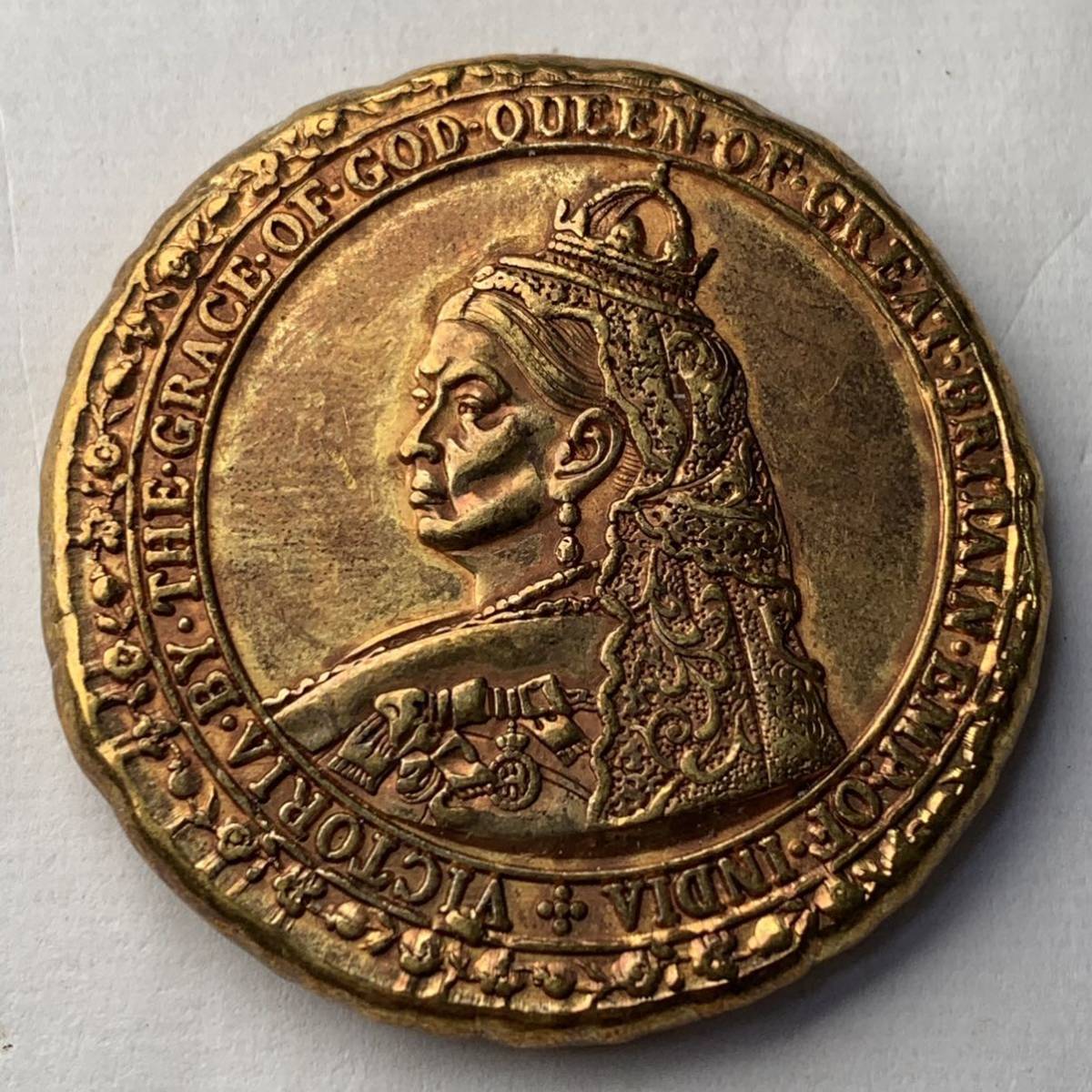 海外　イギリス　ヴィクトリア女王　記念幣　1887年　詳細不明 海外コイン イギリス金貨 ヴィクトリア女王 記念幣 1887年 詳細不明
