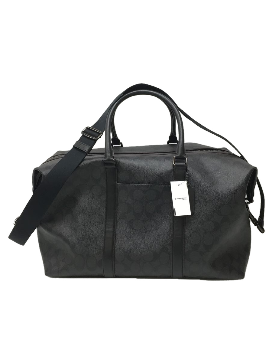 COACH◆シグネチャーボストンバッグ/レザー/GRY/F76811 シグネチャー COACH コーチ A4対応 デニム シグネチャー（ボストンバッグ