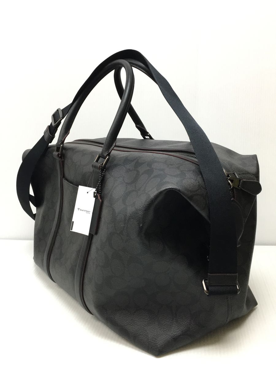 COACH◆シグネチャーボストンバッグ/レザー/GRY/F76811 シグネチャー COACH コーチ A4対応 デニム シグネチャー（ボストンバッグ