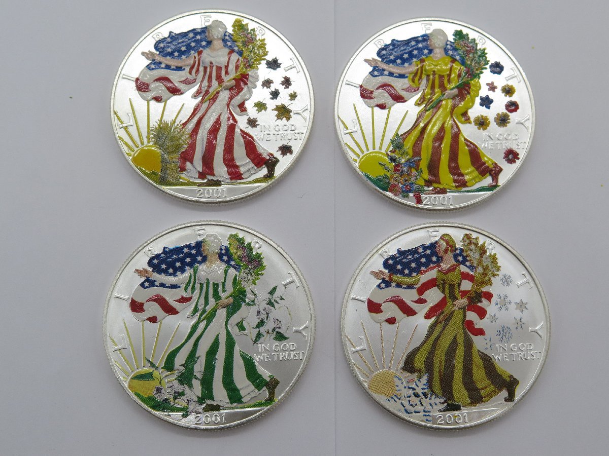 人気，送料無料 1円～ おたからや☆W1008-09 アメリカ 1ドル 銀貨 2001