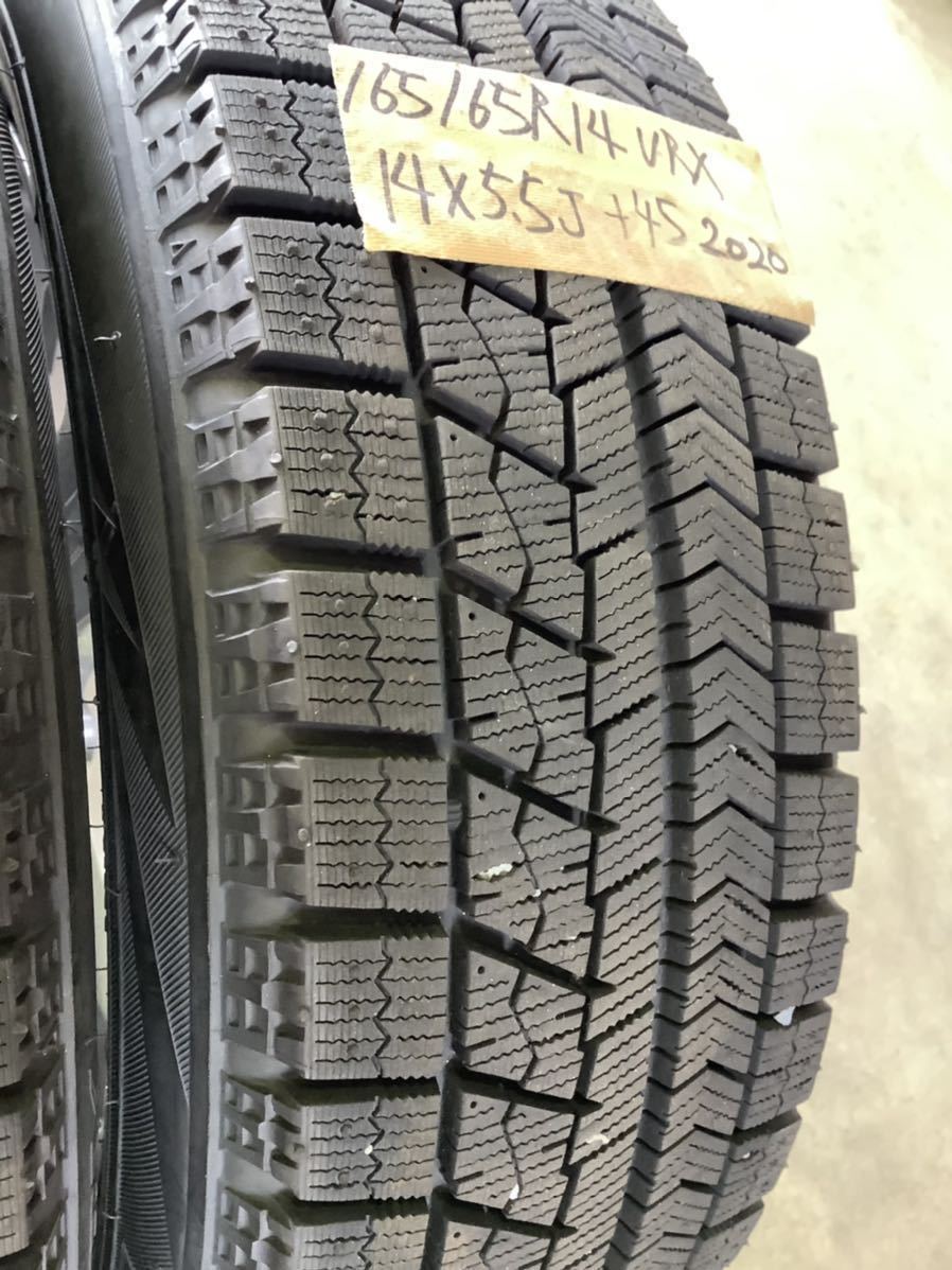 バリ山 ブリヂストン VRX 165/65R14 アルミホイールセット 4本