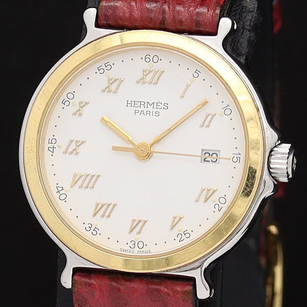  1円 良品 箱付 エルメス QZ キャリック デイト ラウンド ローマン 白文字盤 レディース腕時計 910(エルメス)｜売買されたオークション情報、yahooの商品情報をアーカイブ公開 - オークファン その他