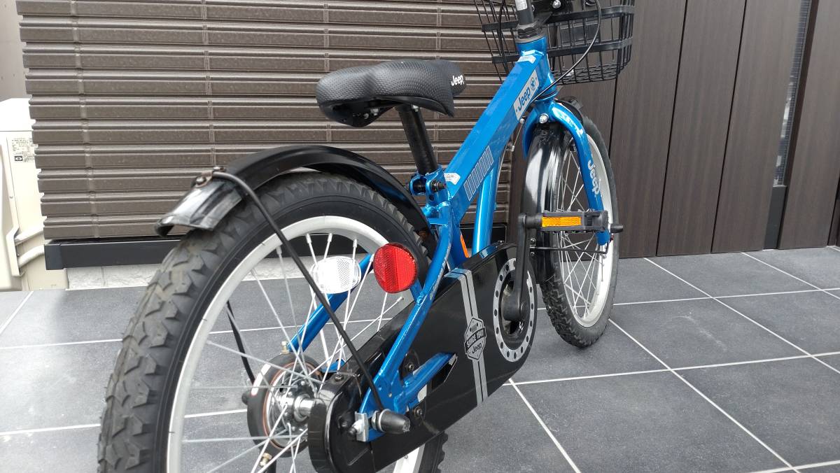 キッズ???JEEP 18インチ子供自転車 メタリックブルー? 補助輪付き