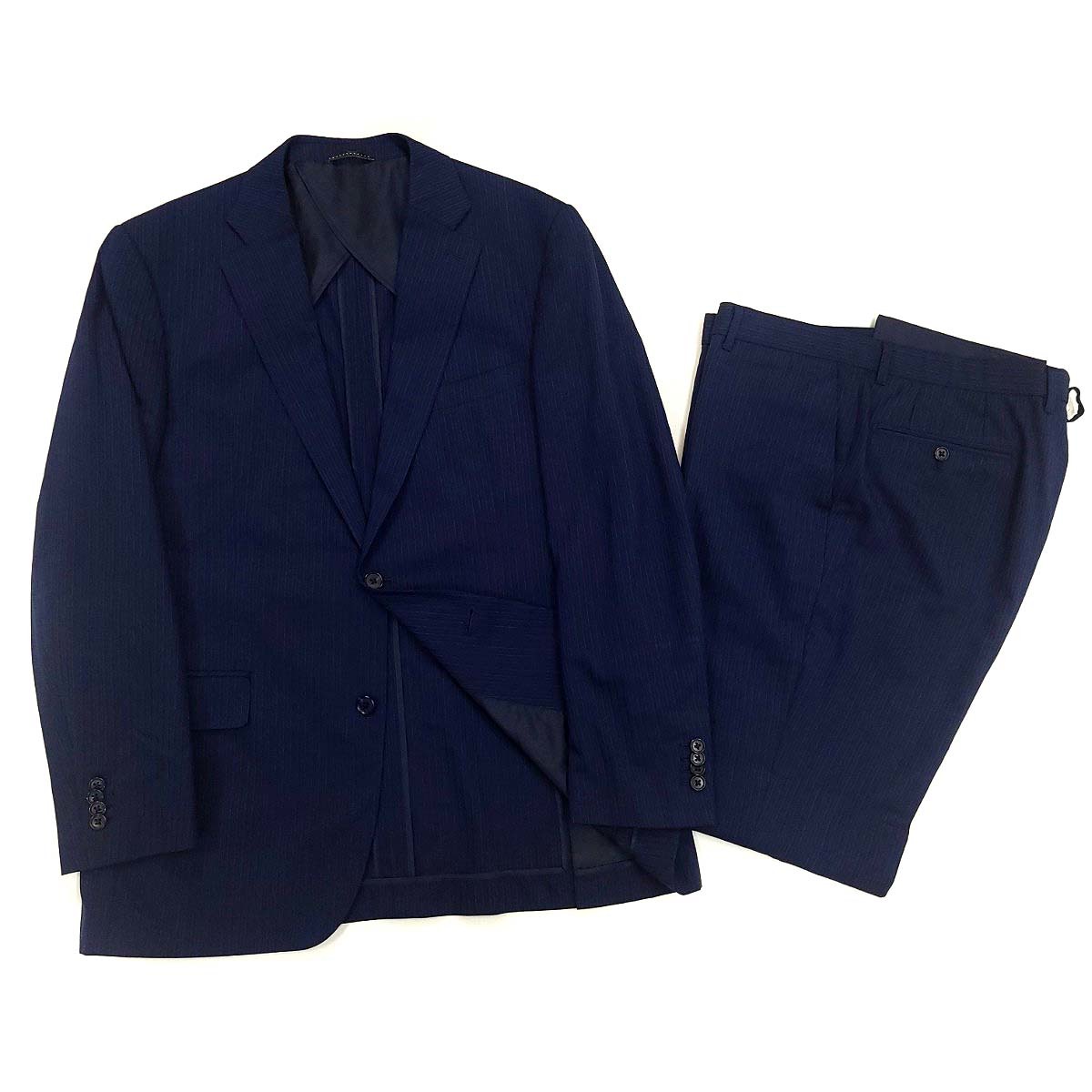 【全国無料，限定セール】 ザ スーツカンパニー THE SUIT COMPANY マイクロファイバー スパン スーツ 上下 セット 2B ストライプ ブルー 青 185cm 4Drop 春夏(XLサイズ以上)｜売買されたオークション情報、yahooの商品情報をアー XLサイズ以上