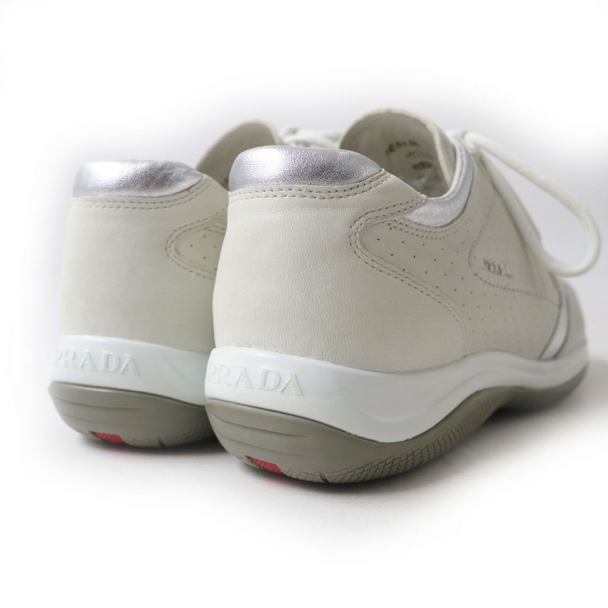 美品☆PRADA SPORTS プラダスポーツ 3E5156 ロゴ金具 レースアップ 