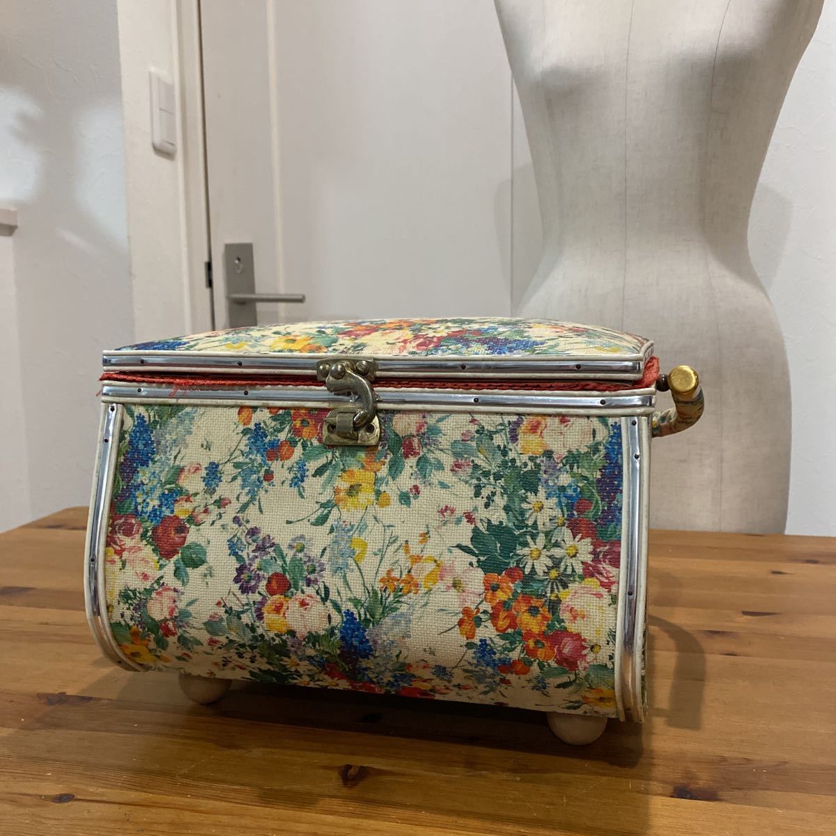 ヴィンテージ アンティークソーイングボックスイギリス蚤の市